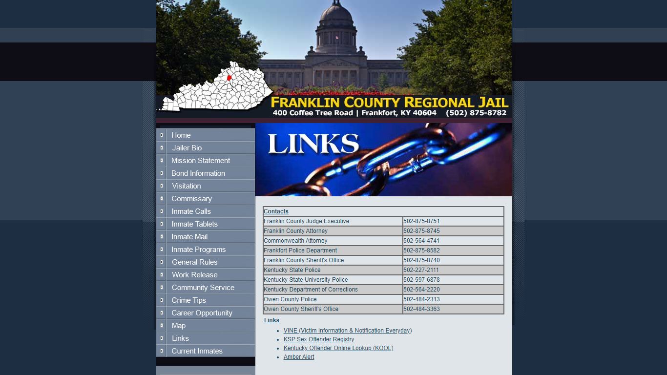 Welcome to the Franklin County Regional Jail